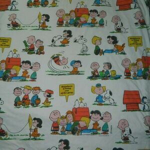 ‎Vintage Peanuts Flat Sheet Snoopy Charlie Brown